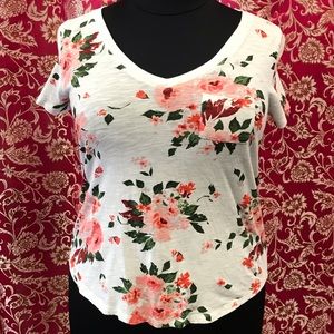 Torrid Floral Classic Fit V-Neck Tee 00